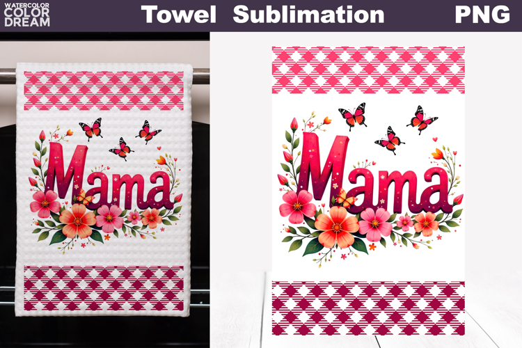 Mama Floral Kitchen Towel | Mother Gift Print
