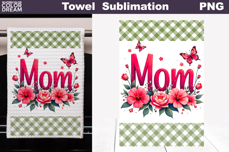 Mom Floral Kitchen Towel | Mother Gift Print