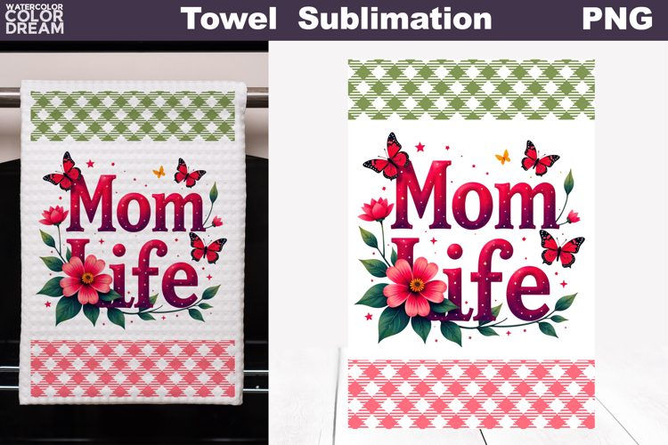 Mom Life Floral Kitchen Towel | Mother Gift Print