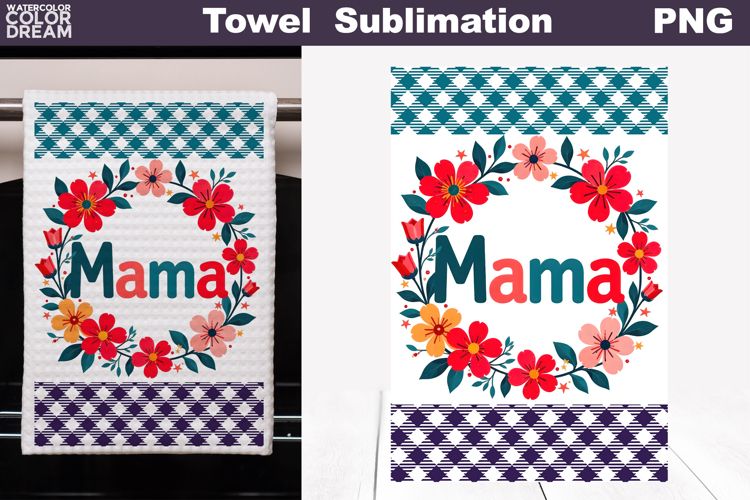 Mama Floral Kitchen Towel | Mother Gift Print