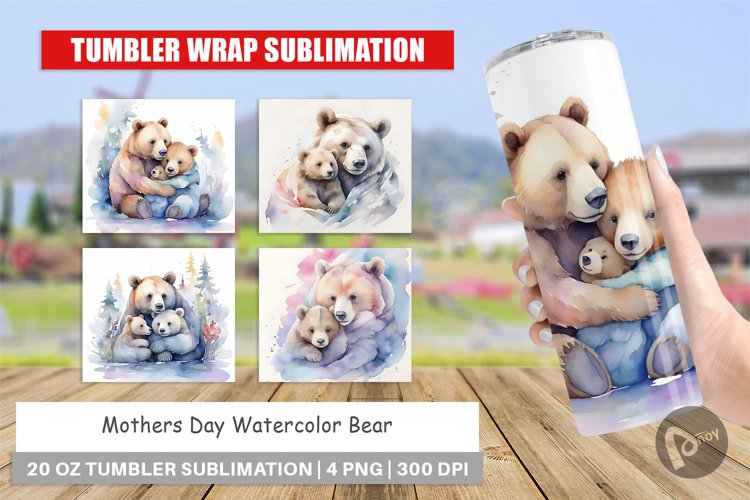 Tumbler Wrap Mothers Day Bear