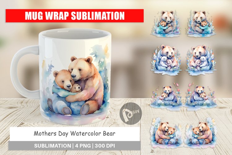 Mug Wrap Design Mothers Day Bear