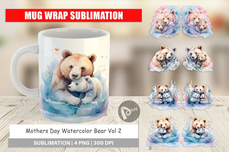 Mug Wrap Design Mothers Day Bear