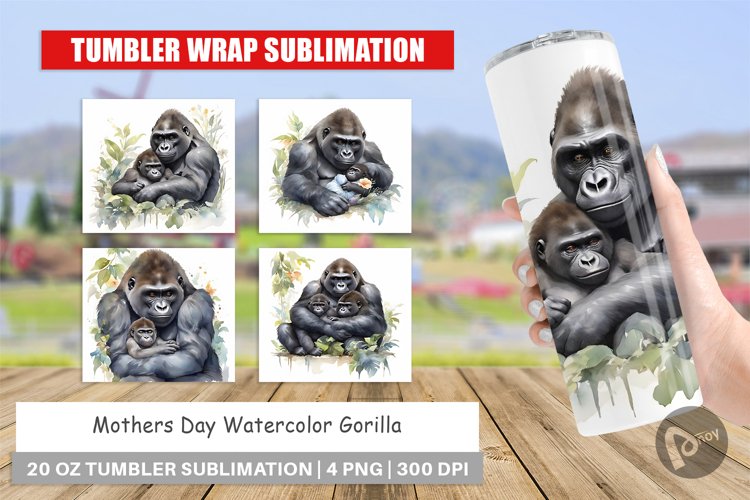 Tumbler Wrap Mothers Day Gorilla
