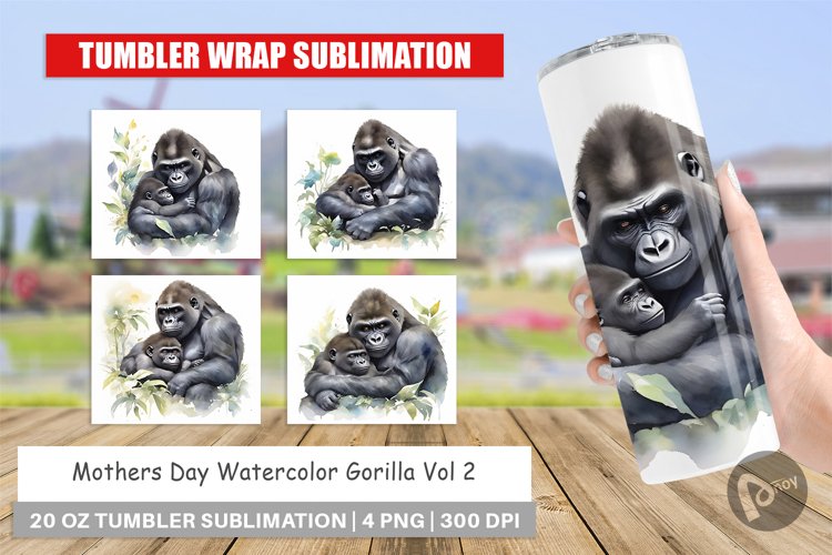 Tumbler Wrap Mothers Day Gorilla