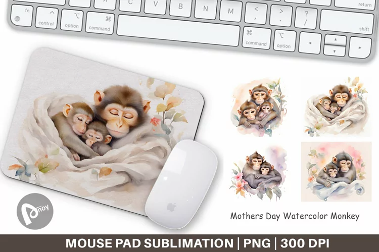 Mouse Pad Mothers Day Monkey