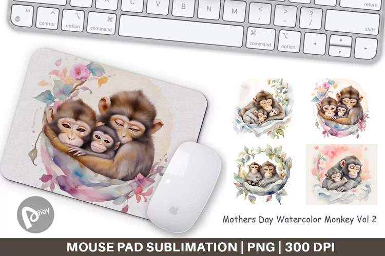 Mouse Pad Mothers Day Monkey