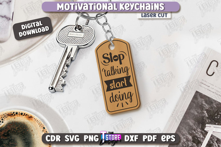 Motivational Keychain Laser Cut | Inspirational Quotes SVG