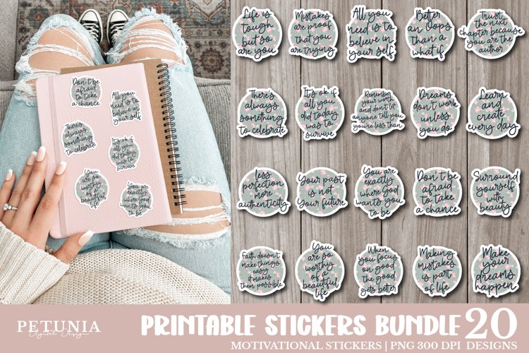 Motivational Sticker Bundle | Positivity Printable Stickers