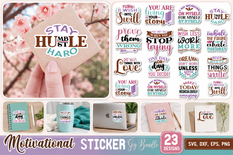 Motivational Quotes Sticker svg bundle