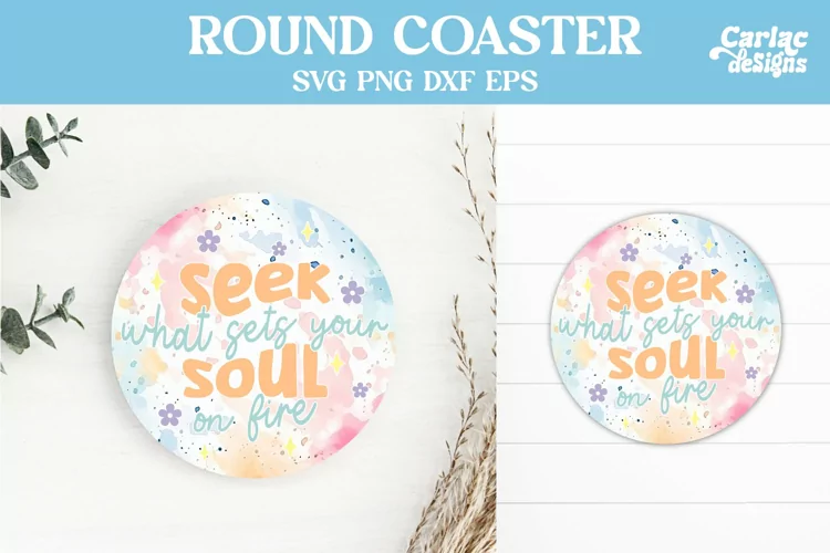 Coaster Sublimation, Motivational Round Coaster