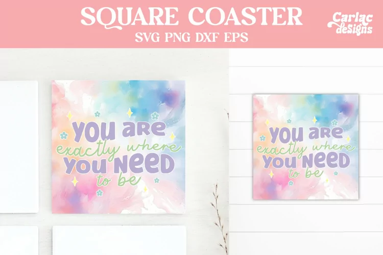 Square Coaster Sublimation, Motivational Coaster