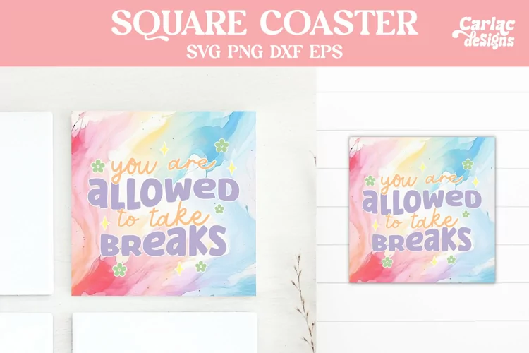 Square Coaster Sublimation, Motivational Coaster