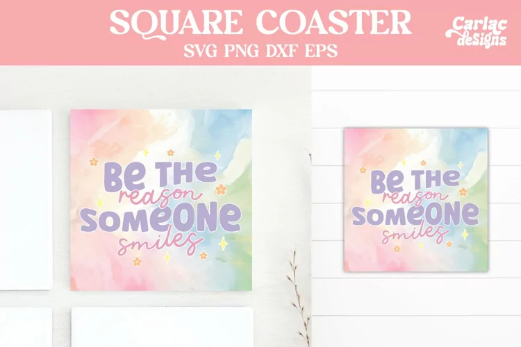 Square Coaster Sublimation, Motivational Coaster