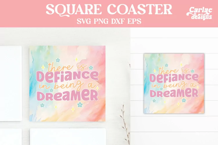 Square Coaster Sublimation, Motivational Coaster