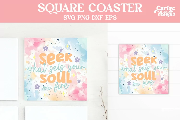 Square Coaster Sublimation, Motivational Coaster