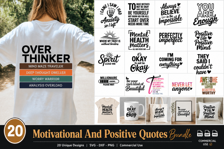 Motivational Svg Bundle Positive Quotes