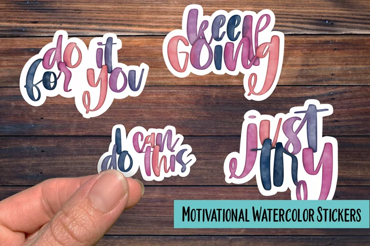 Watercolor Motivational PNG Sticker Pack