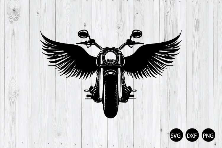 Motorcycle with Wings SVG, Bike SVG