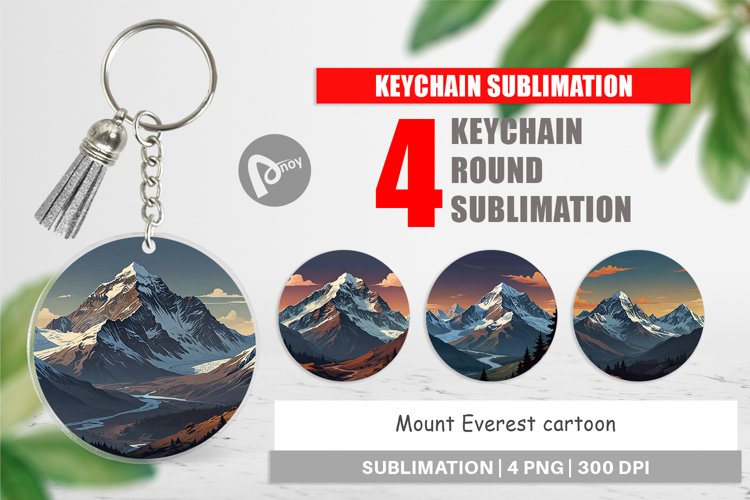 Keychain Cartoon Mount Everest