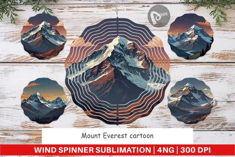Wind Spinner Cartoon Mount Everest