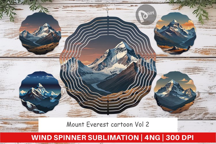 Wind Spinner Cartoon Mount Everest