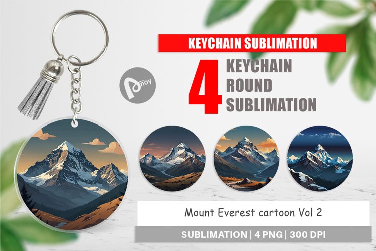 Keychain Cartoon Mount Everest