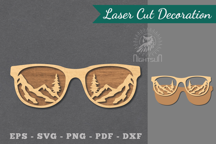 Mountain Glasses Laser Cut Decoration