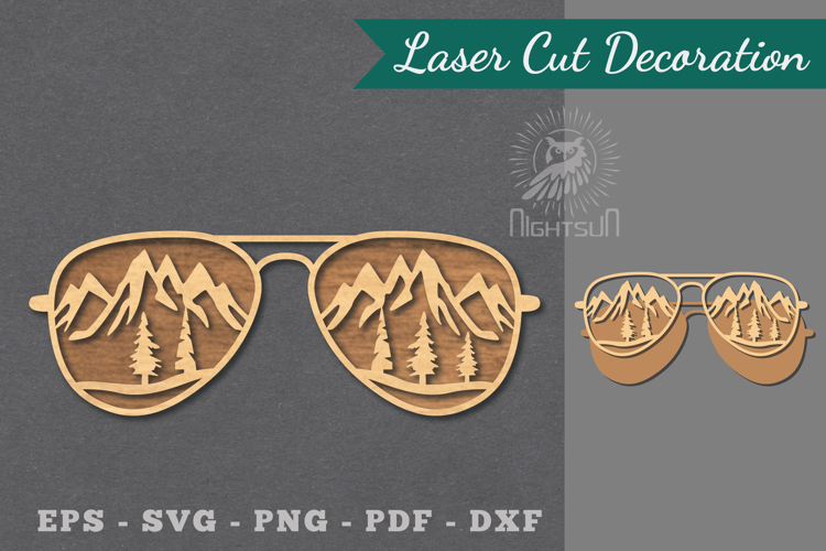 Mountain Glasses Laser Cut Decoration