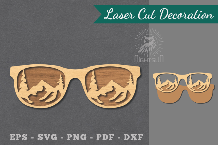 Mountain Glasses Laser Cut Decoration