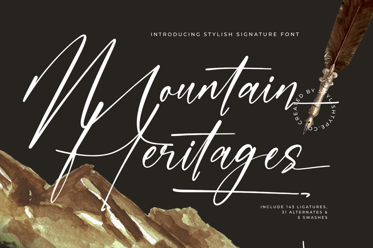 Mountain Heritages - Stylish Signature Font
