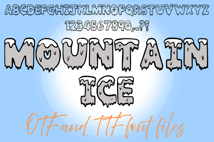 Mountain Ice Typeface Lettering ABC Text Font Illustration