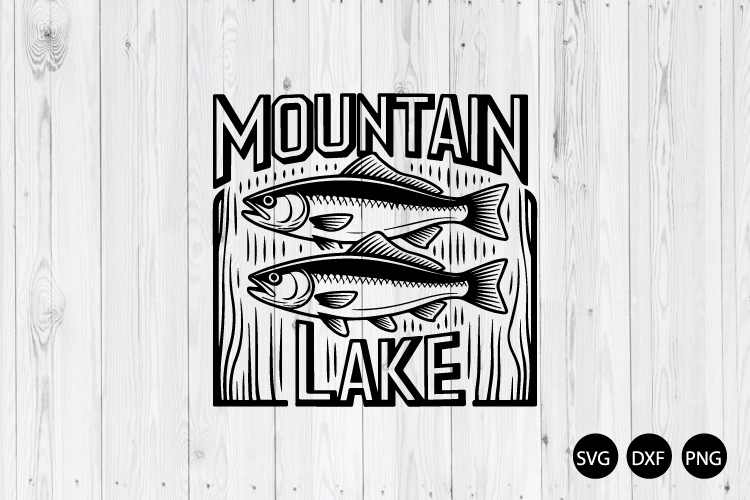 Mountain Lake SVG, Fishing SVG, Campfire SVG
