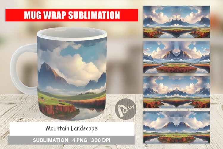 Mug sublimation design Mountain Landscape