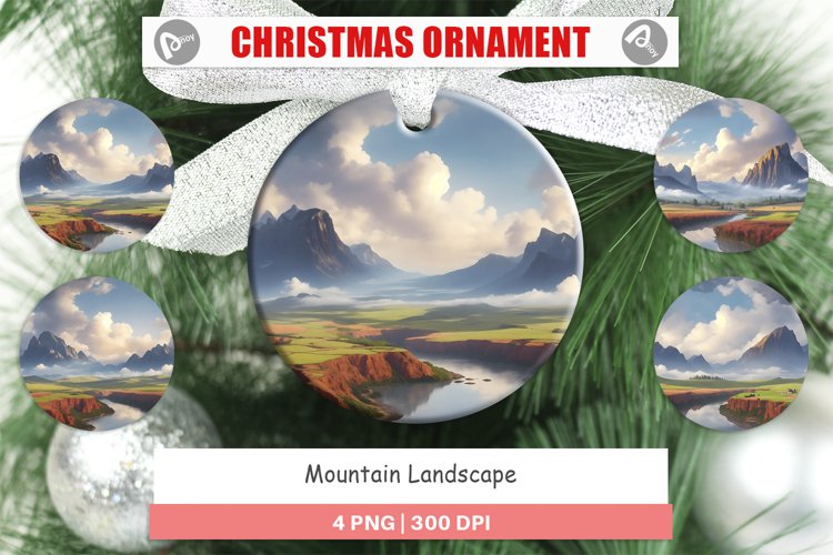 Christmas Ornaments Mountain Landscape