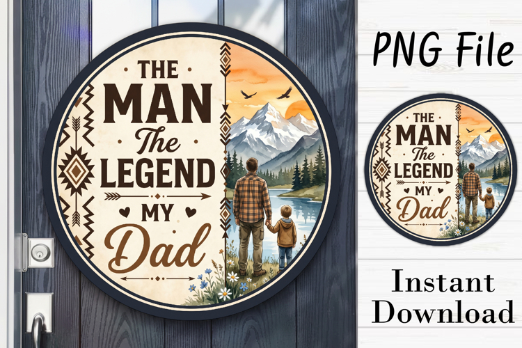 Mountain Landscape Dad Door Hanger PNG