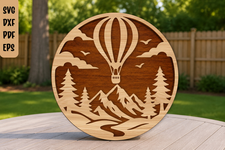 Mountain Landscape Laser Cut File | Scenic Mountain Wall Art