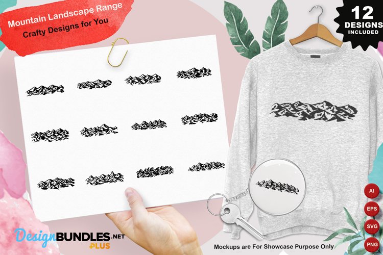 Mountain Landscape Range Clipart Set