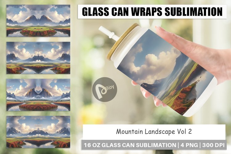 Glass Can Wraps Mountain Landscape