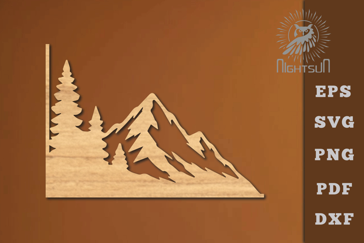 Mountain Lasercut Corner SVG