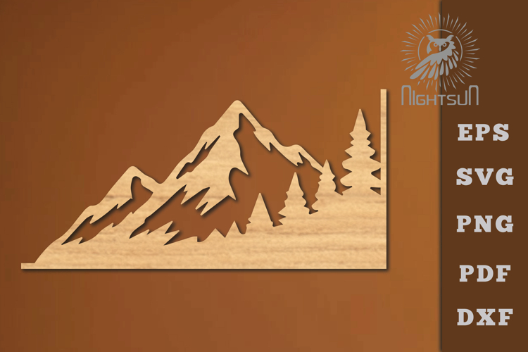 Mountain Lasercut Corner SVG