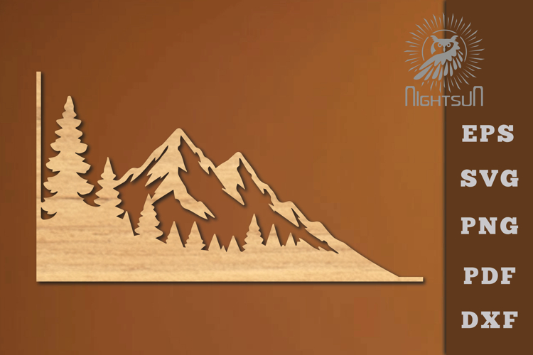 Mountain Lasercut Corner SVG