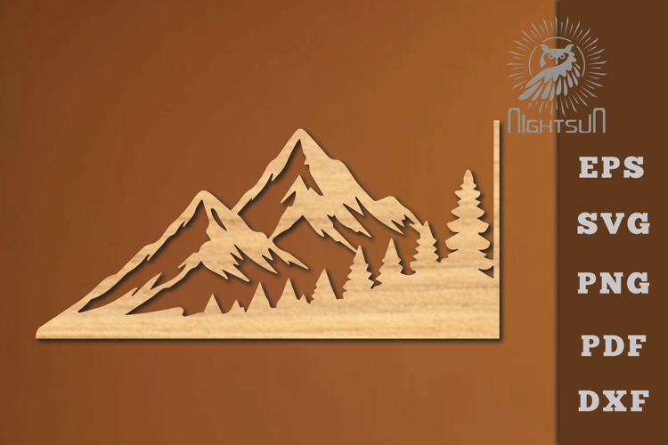 Mountain Lasercut Corner SVG