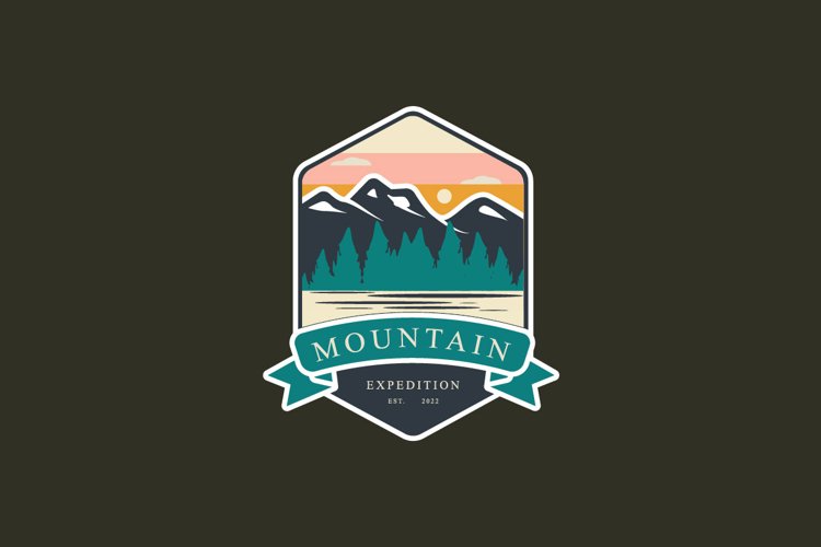 outdoor mountain adventure logo