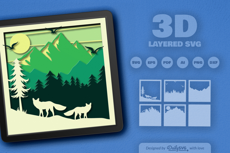 Mountain View Layered Shadow Box