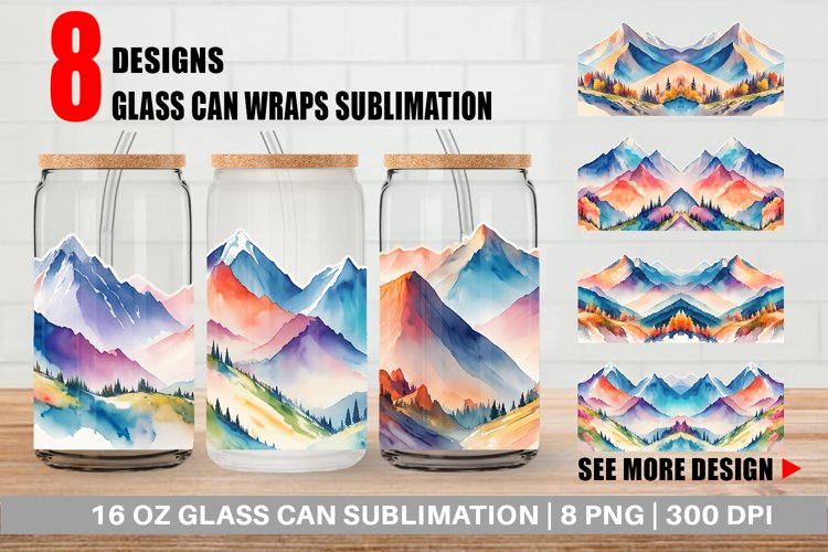 Mountain Vistas Landscape Glass Can Wraps