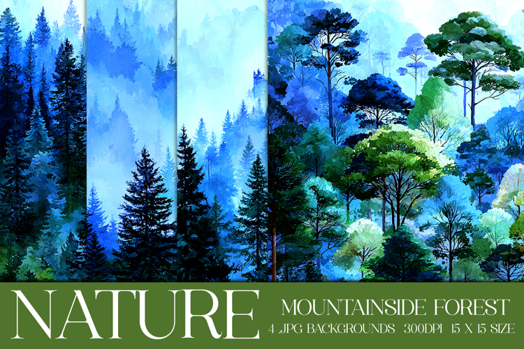 Nature Background, Forest Background, Mountainside Trees, s4