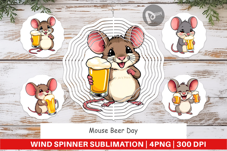 Wind Spinner Mouse Beer Day