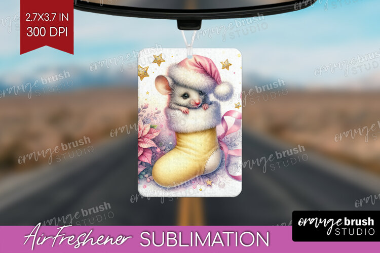 Mouse Pastel Christmas Air Freshener PNG Coquette Xmas PNG example image 1