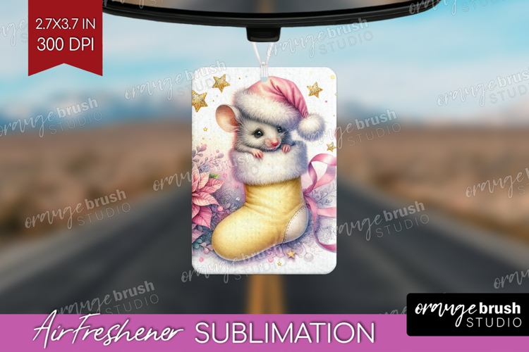 Mouse Pastel Christmas Air Freshener PNG Coquette Xmas PNG